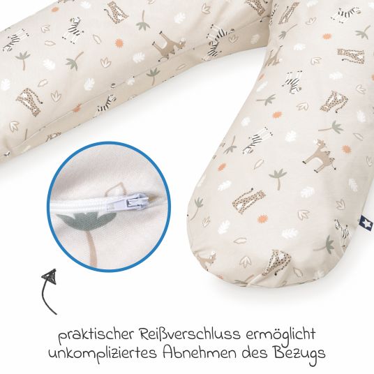 Julius Zöllner Nursing pillow jersey microbead filling incl. cover 190 cm - Savannah Beige