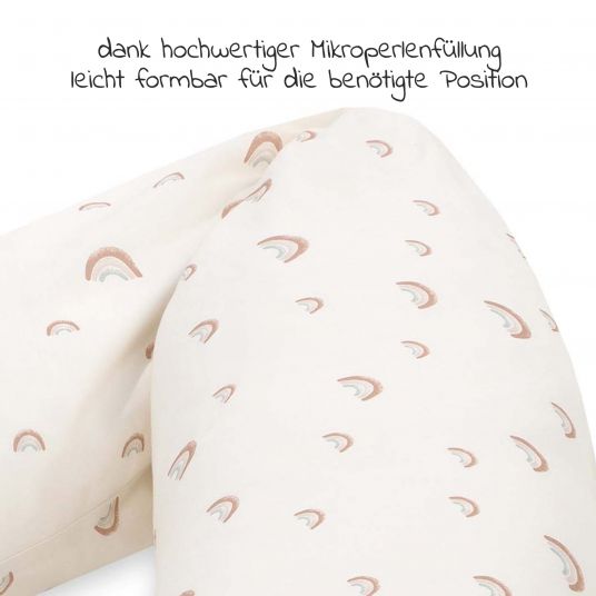 Julius Zöllner Nursing pillow Nappy micro bead filling incl. cover 190 cm - Organic - Rainbow
