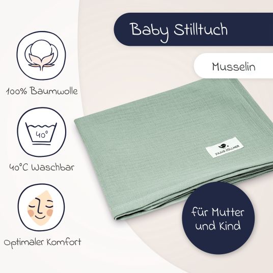 Julius Zöllner Nursing cover / privacy shield for breastfeeding - muslin - green