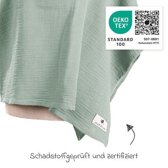 Julius Zöllner Copertina per l'allattamento / schermo per la privacy per l'allattamento al seno - mussola - verde