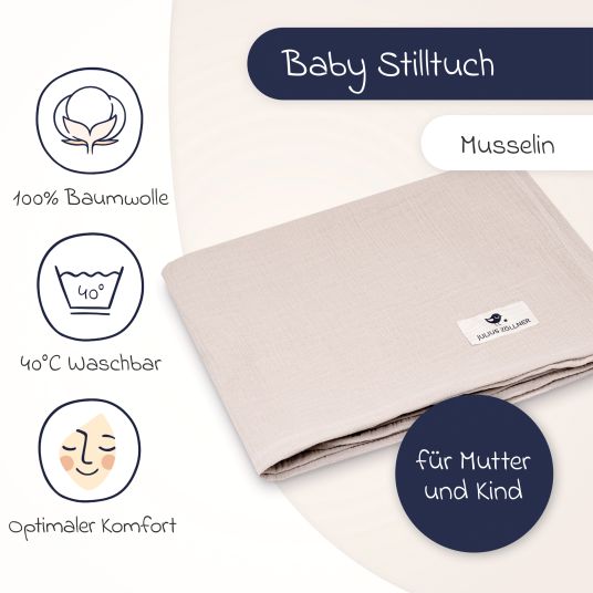 Julius Zöllner Nursing cover / privacy shield for breastfeeding - muslin - sand