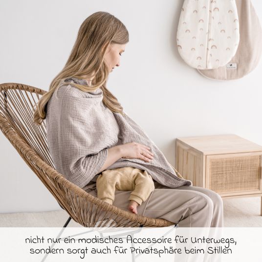 Julius Zöllner Fascia per l'allattamento / protezione della privacy per l'allattamento al seno - mussola - sabbia