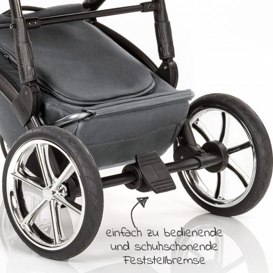 Junama 2in1 combination stroller set Termo Line Tex incl. - baby bath, sport seat, diaper bag, footmuff & hand muff - Grey