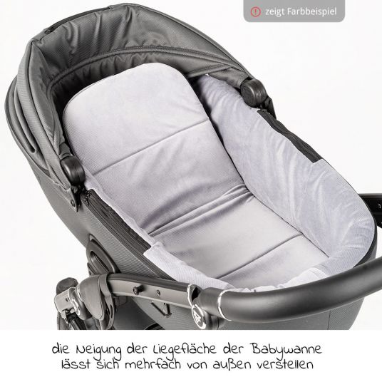 Junama 2in1 combination stroller set Termo Line Tex incl. - baby bath, sport seat, diaper bag, footmuff & hand muff - Black