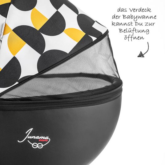 Junama Passeggino Madena combinato con navicella, seggiolino sportivo, borsa fasciatoio e parapioggia - Packman