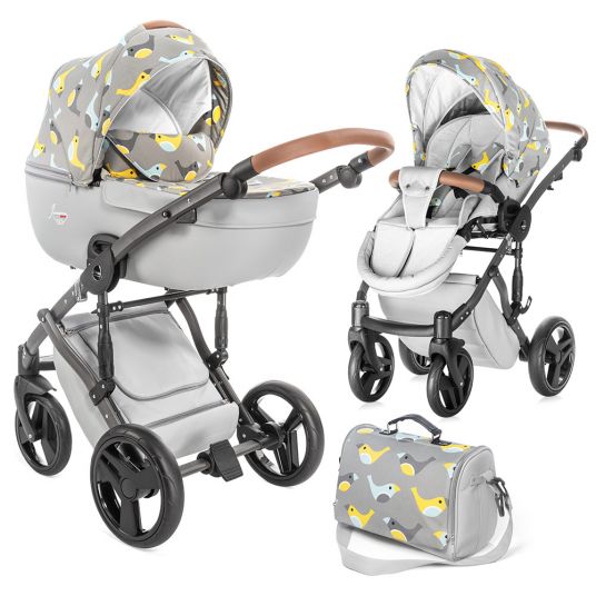 Junama Combi stroller Madena incl. baby bath, sport seat, diaper bag & rain cover - Skylark
