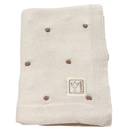 Kaiser Coperta per bambini Knots in maglia di cotone biologico al 100% 80 x 100 cm - Crema / Knots Light Brown