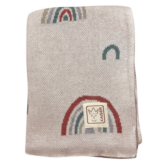 Kaiser Rainbow baby blanket in knitted look made of 100% organic cotton 80 x 100 cm - Natural Combo