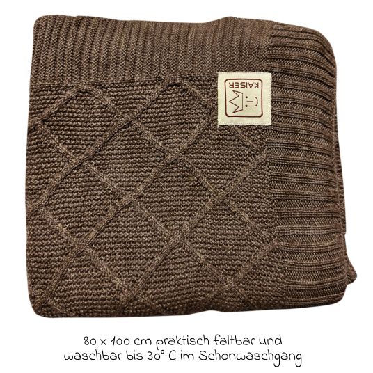 Kaiser Baby blanket Wool in knitted look made of 100% merino wool 80 x 100 cm - Latte'