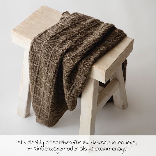 Kaiser Babydecke Wool in Strickoptik aus 100% Merino Wolle 80 x 100 cm - Latte´