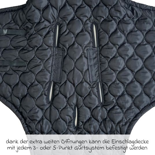 Kaiser Einschlagdecke Recy Small aus 100% recyceltes Polyester für Babyschalen - Black Cream