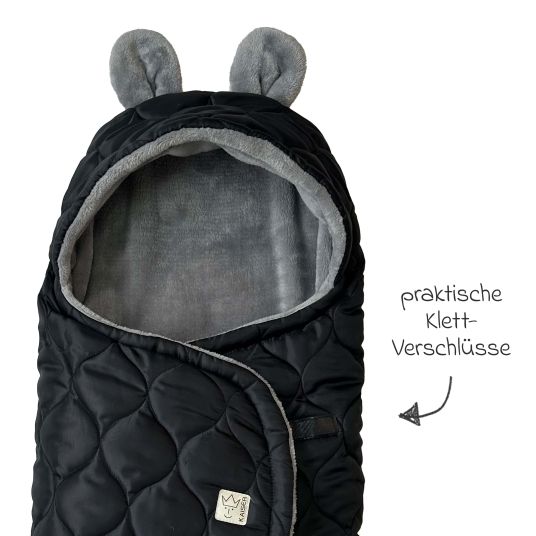 Kaiser Recy Small Coperta in poliestere riciclato al 100% per seggiolini auto - Nero Grigio