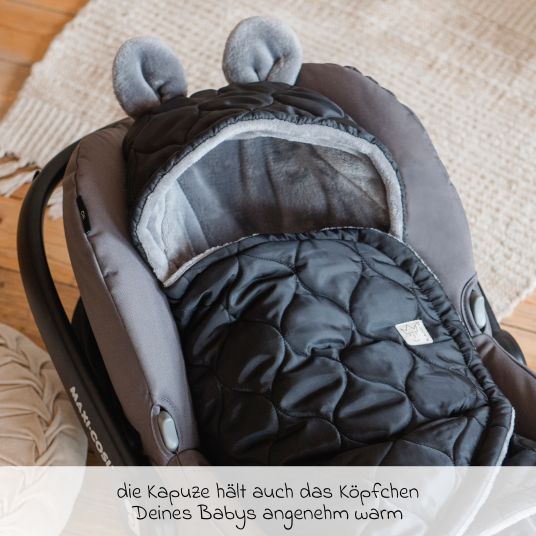 Kaiser Einschlagdecke Recy Small aus 100% recyceltes Polyester für Babyschalen - Black Grey