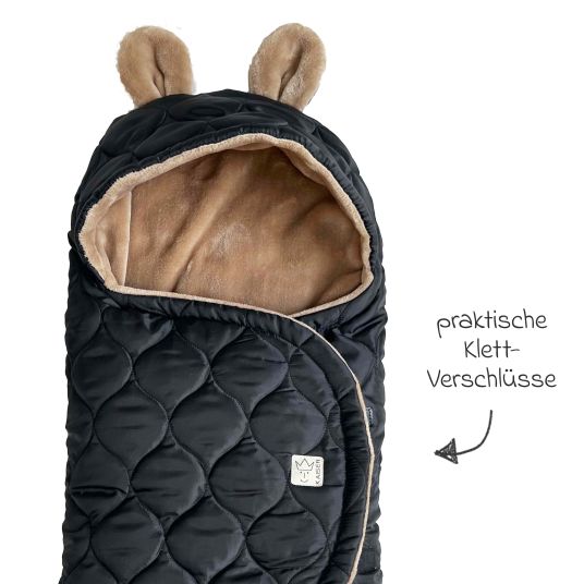 Kaiser Einschlagdecke Recy Small aus 100% recyceltes Polyester für Babyschalen - Black Light Brown