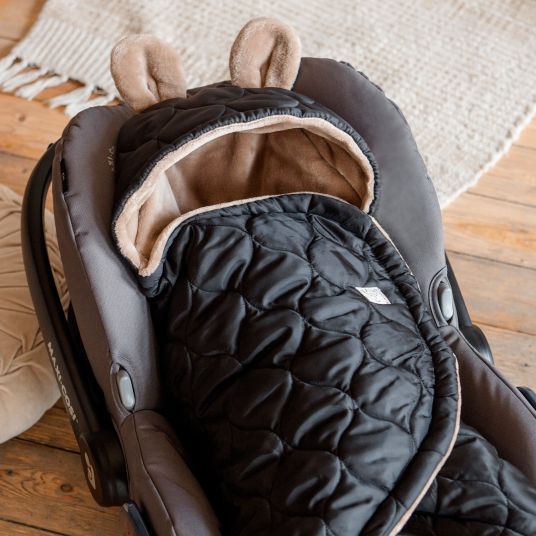 Kaiser Coperta avvolgente Recy Small in poliestere riciclato al 100% per seggiolini auto - Nero Marrone chiaro