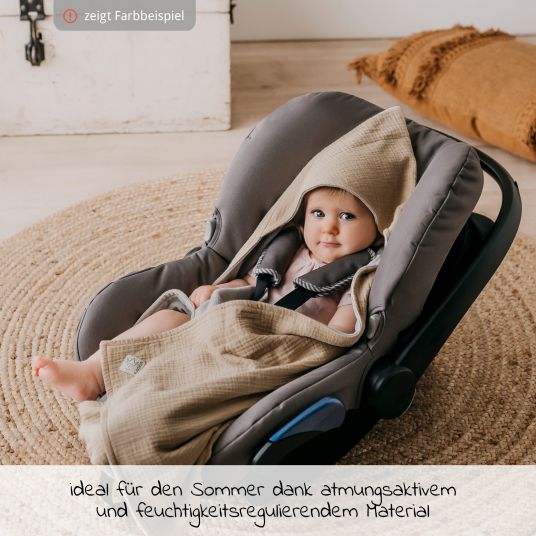 Kaiser Einschlagdecke Sunny Wrap Summer für Babyschalen 85 x 85 cm - Light Grey