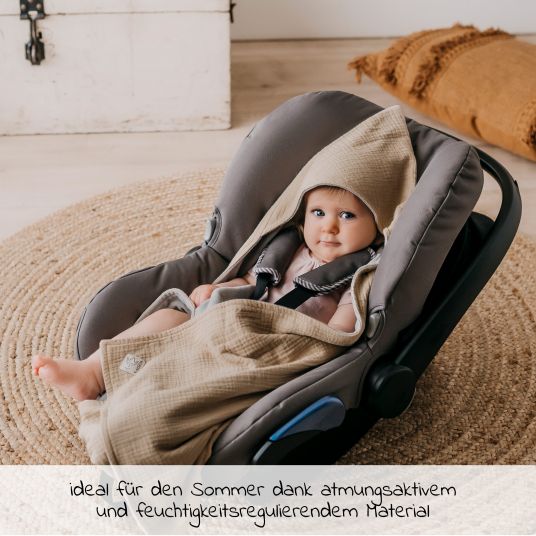 Kaiser Einschlagdecke Sunny Wrap Summer für Babyschalen 85 x 85 cm - Vanille Ice