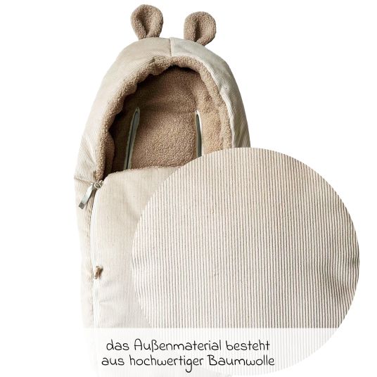 Kaiser Hima fleece footmuff for infant car seats & carrycots - Sand Shell