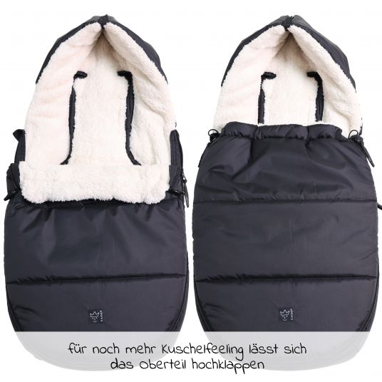 Kaiser Fleece-Fußsack Hoody 2.0 für Babyschale und Babywanne - Black