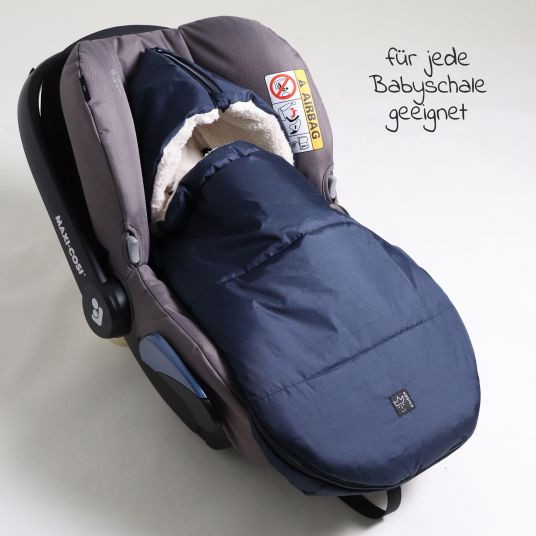 Kaiser Fleece-Fußsack Hoody 2.0 für Babyschale und Babywanne - Navy