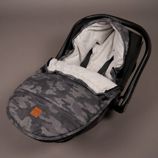 Kaiser Fleece footmuff Hoody for baby seat and bathtub - Camouflage