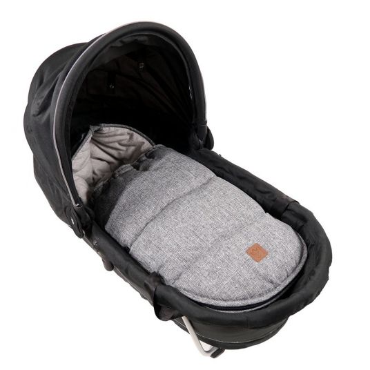 Kaiser Fleece-Fußsack Hoody für Babyschalen und Babywannen - Melange Anthrazit Grau