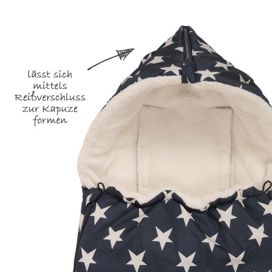 Kaiser Hoody Fleece Footmuff for Carriers and Carrycots - Star Print - Navy