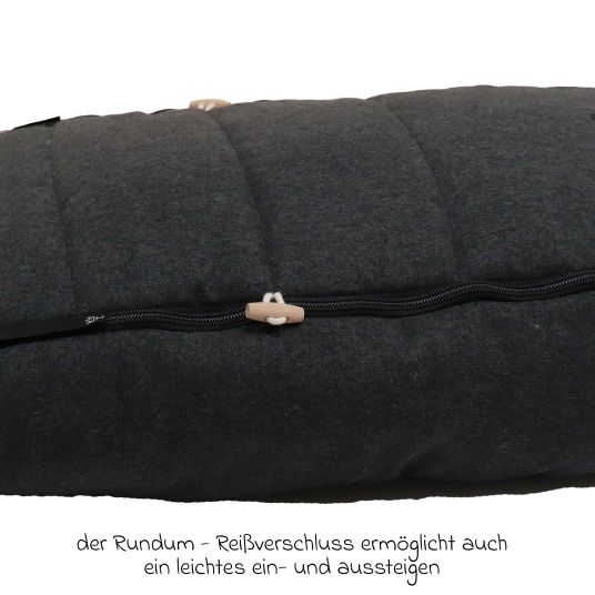 Kaiser Coprigambe in pile con fodera in lana di pecora al 100% per seggiolini auto e navicelle per neonati - Dark Shadow