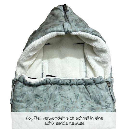 Kaiser Fleece-Fußsack Jersey Hood für Babyschalen & Babywannen - Forrest Green