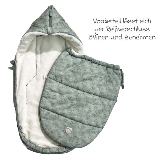 Kaiser Fleece-Fußsack Jersey Hood für Babyschalen & Babywannen - Forrest Green