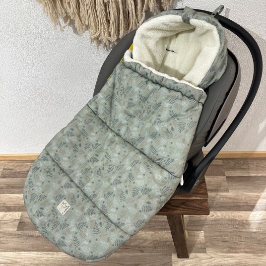 Kaiser Fleece-Fußsack Jersey Hood für Babyschalen & Babywannen - Forrest Green