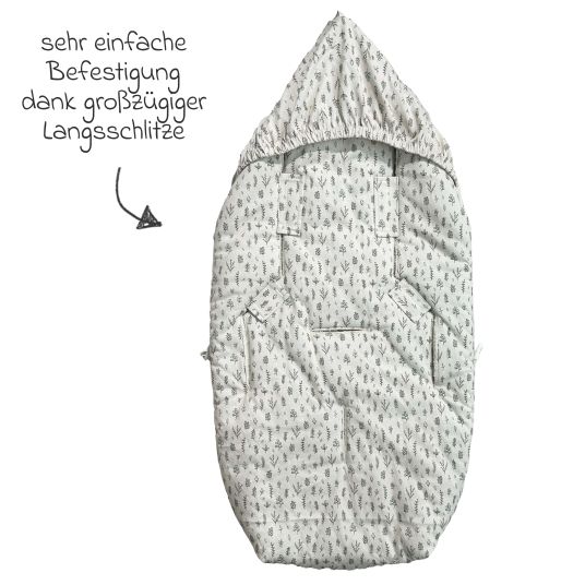 Kaiser Fleece-Fußsack Jersey Hood für Babyschalen & Babywannen - Leave