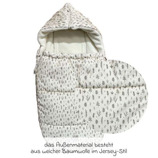 Kaiser Fleece-Fußsack Jersey Hood für Babyschalen & Babywannen - Leave