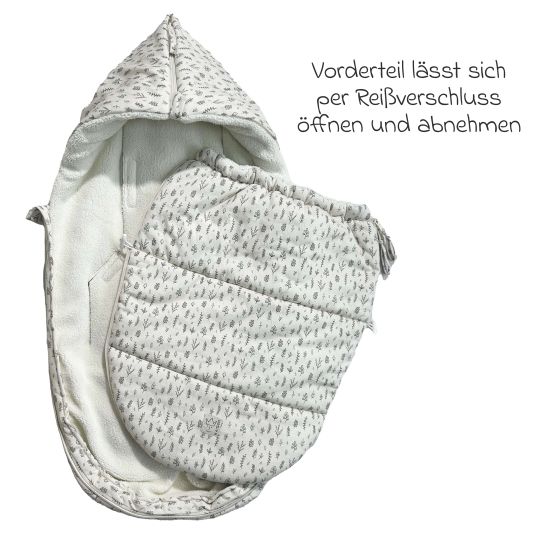 Kaiser Fleece-Fußsack Jersey Hood für Babyschalen & Babywannen - Leave