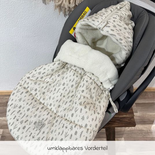 Kaiser Fleece-Fußsack Jersey Hood für Babyschalen & Babywannen - Leave