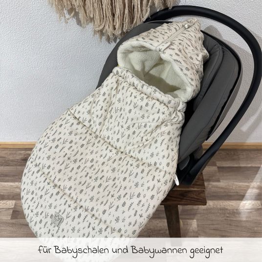 Kaiser Fleece-Fußsack Jersey Hood für Babyschalen & Babywannen - Leave