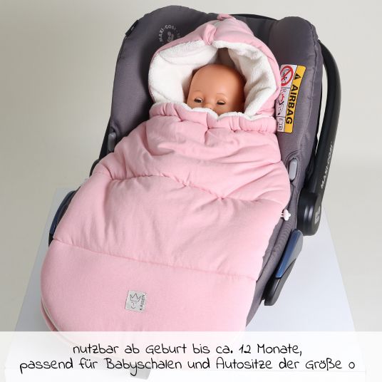 Kaiser Fleece-Fußsack Jersey Hood für Babyschalen und Babywannen - Birdal Rose