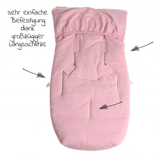 Kaiser Fleece footmuff Jersey Hood for infant carriers and bassinets - Birdal Rose