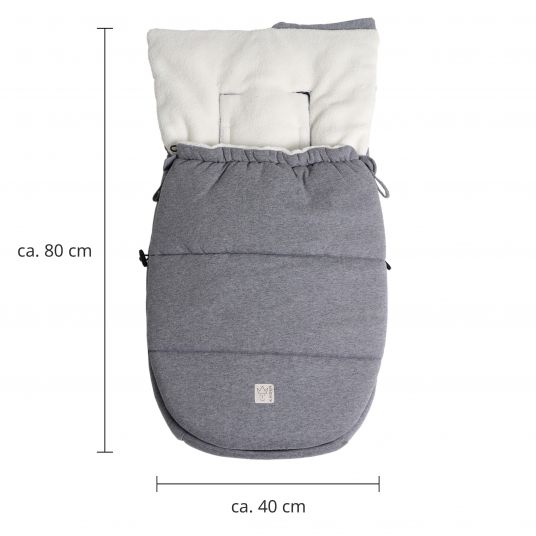 Kaiser Fleece-Fußsack Jersey Hood für Babyschalen und Babywannen - Dark Grey