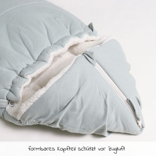 Kaiser Fleece footmuff Jersey Hood for infant carriers and bassinets - Slit Green
