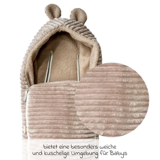 Kaiser Fleece-Fußsack Plushy für Babyschalen & Babywannen - Cuban Sand