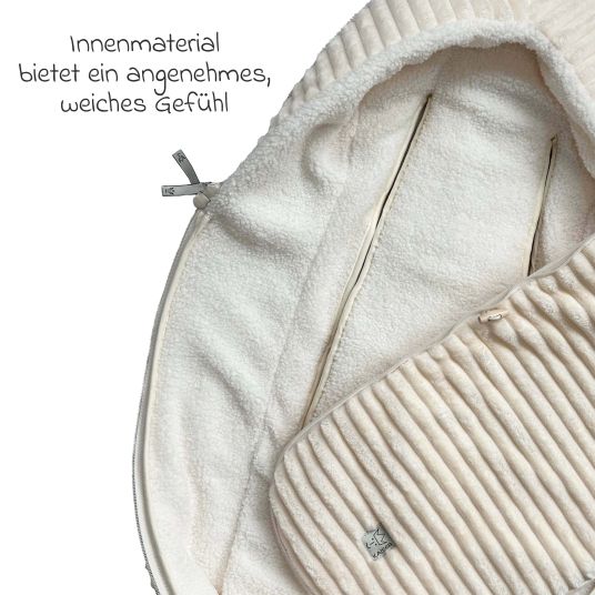 Kaiser Fleece-Fußsack Plushy für Babyschalen & Babywannen - Ecru