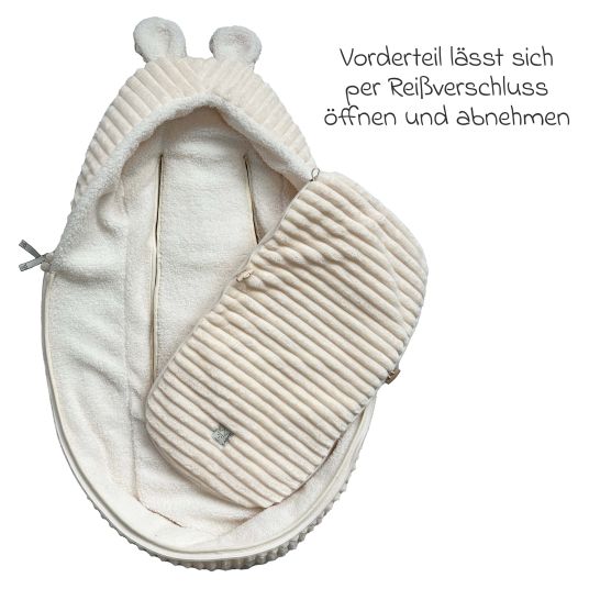 Kaiser Fleece-Fußsack Plushy für Babyschalen & Babywannen - Ecru