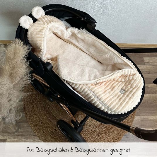 Kaiser Fleece-Fußsack Plushy für Babyschalen & Babywannen - Ecru