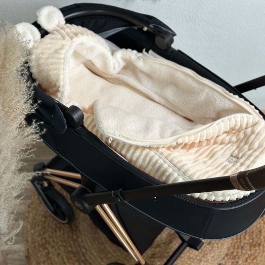 Kaiser Fleece-Fußsack Plushy für Babyschalen & Babywannen - Ecru