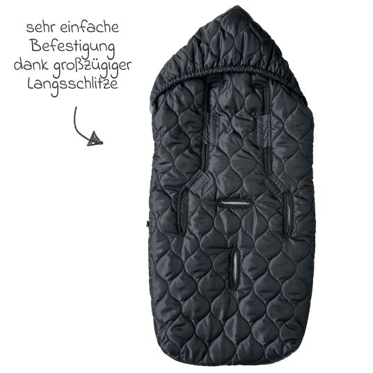 Kaiser Fleece footmuff Recy XL made from 100% recycled polyester for baby carriages & buggies - Black Grey