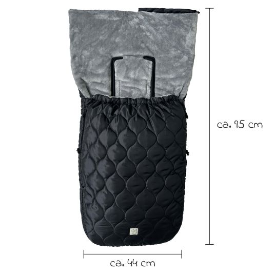 Kaiser Fleece footmuff Recy XL made from 100% recycled polyester for baby carriages & buggies - Black Grey