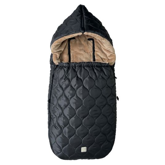 Kaiser Fleece footmuff Recy XL made from 100% recycled polyester for baby carriages & baby carriages - Black Light Brown