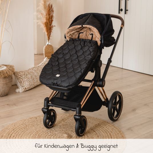 Kaiser Coprigambe in pile Recy XL in poliestere riciclato al 100% per carrozzine e passeggini - Nero Marrone Chiaro