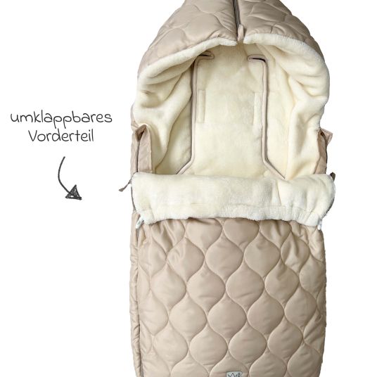 Kaiser Fleece footmuff Recy XL made from 100% recycled polyester for baby carriages & pushchairs - Sand Cream